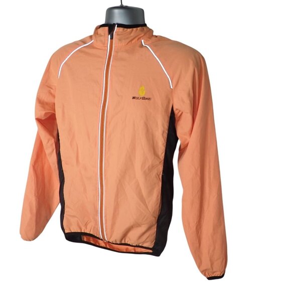 WOSAWE Men's S‎ Windproof Cycling Jacket Gilet MTB Bike Ride Wolfbike Orange - Picture 2 of 9